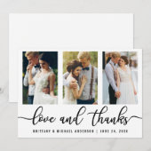 3 Foto Modern Wedding Love and Bedankt (Voorkant / Achterkant)