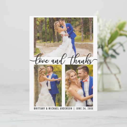 3 Foto Moderne liefde en Bedankt bruiloft (Staand voorkant)