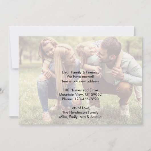 3 Foto New Home Sweet Home Change of Address Aankondiging (Achterkant)