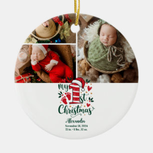 3 Foto Suikerstok Baby 1e Kerstmis Keramisch Ornament