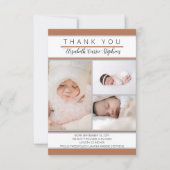 3 Foto Terracotta Baby shower |Birth Announcemen Bedankkaart (Voorkant)