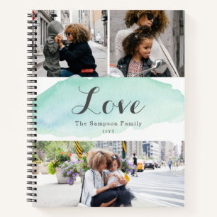 3 Foto Turquoise Waterverf Notitieboek