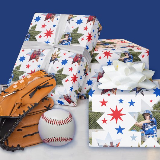 3 Foto Verjaardag All Star Pattern Cadeaupapier