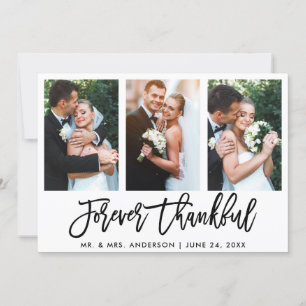 3 Fotoborstel Script voor altijd dankbaar huwelijk Bedankkaart