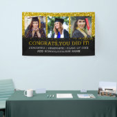 3 Fotocollage Afstudeerder Black Gold Glitter Spandoek (Beurs)