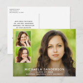 3 Fotocollage Eenvoudig Afstuderen Aankondigingskaart (Voorkant / Achterkant)