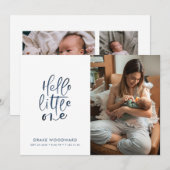 3 Fotocollage Geboorte Stats Moderne Geboorte Aankondiging (Voorkant / Achterkant)