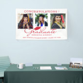 3 Fotocollage Gefeliciteerd Afstuderen rood wit Spandoek (Beurs)