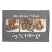 3 Fotocollage met trendy bounce script - grijs Kussensloop (Achterkant)