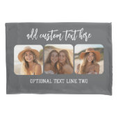 3 Fotocollage met trendy bounce script - grijs Kussensloop (Voorkant)