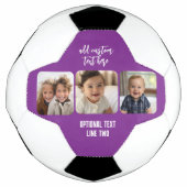 3 Fotocollage met trendy bounce script - paarse Voetbal (Voorkant)