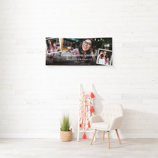 3 Fotocollage Modern Graduation Party Spandoek (Insitu)