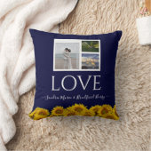 3 Fotocollage moderne zwarte zonnebloem Huwelijk  Kussen (Deken)