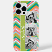 3 Fotofilmstrips Collage Colorful Chevrons limoen Case-Mate iPhone Case (Achterkant)