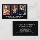3 Fotomoderne fotograaf Blk Visitekaartje (Voorkant / Achterkant)