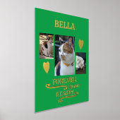 3 fotonaam huisdieren forever memorial groen goud folie afdrukken (Laagn)