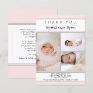3 Fotoroze witte Baby shower Aankondiging geboort