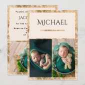 3 foto's Baby Geboorte Aankondiging (Voorkant / Achterkant)