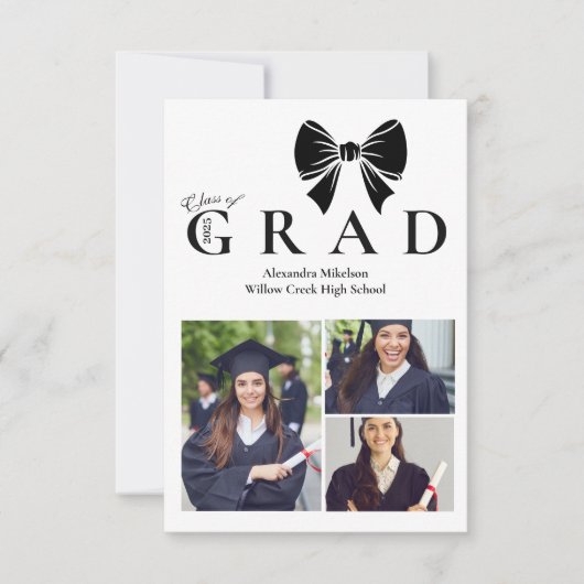 3 Foto's Black Bow Afstudeerfeest Aankondiging (Voorkant)