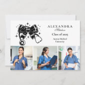 3 Foto's Black Bow Nursing School Afstuderen Aankondiging (Voorkant)