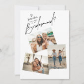 3 Foto's Bridesmaid proposal Kaart Sjabloon (Voorkant)