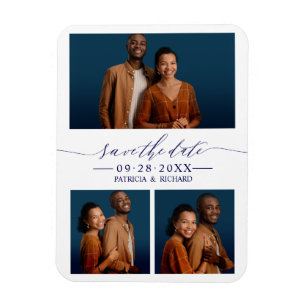 3 foto's Huwelijk Save The Date Magneet