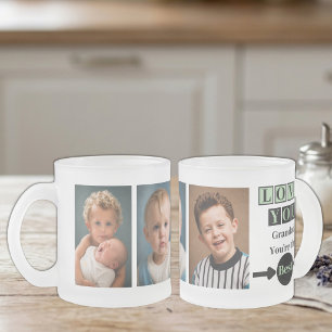 3 foto's liefde voor opa groen matglas koffiemok