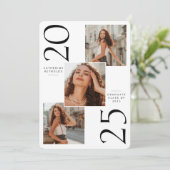 3 foto's Modern Afstuderen Kaart (Staand voorkant)