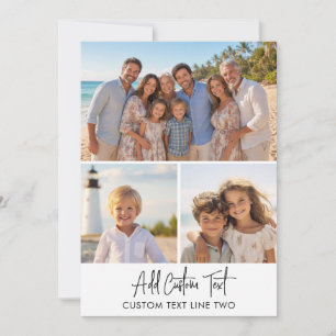 3 Foto's Moderne Collage met Script Tekst - Wit Feestdagenkaart