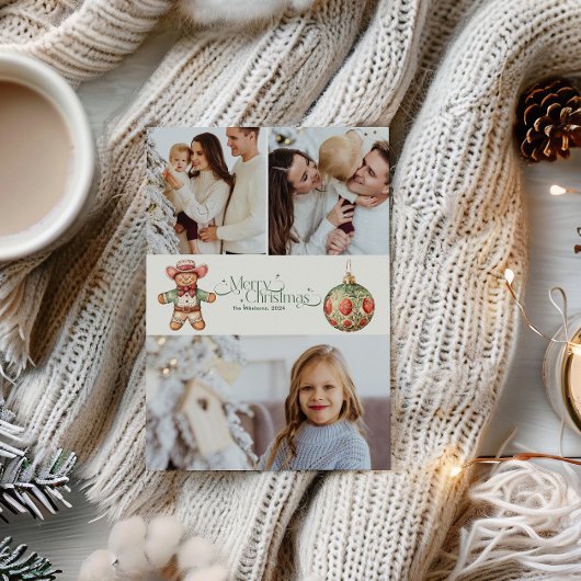 3 foto's Rustieke Westerne Kerst Feestdagenkaart