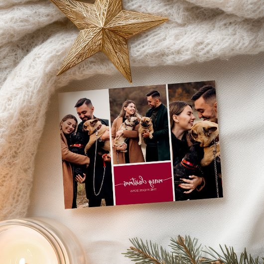 3 Foto's Stijlvol script voor collage kerst Briefkaart