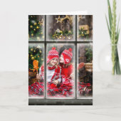 3 Foto's Venster Snowflake Bekleding Kerst Feestdagen Kaart (Voorkant)