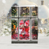 3 Foto's Venster Snowflake Bekleding Kerst Feestdagen Kaart