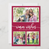 3 Foto's Warm maakt eenvoudige, moderne Kerstmis Kaart (Voorkant)