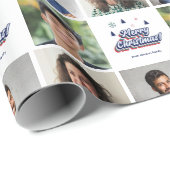 3 Fotoserie Collage Retro Kersttypografie Cadeaupapier (Rol Hoek)