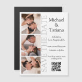 3 Fotostrip QR-code Sla de datum op Magnetische Uitnodiging (Voorkant / Achterkant)