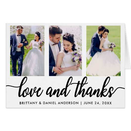 3 Fotoweddenschappen en Bedankt gevouwen (Voorkant Horizontaal)