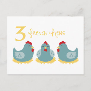 3 Franse hennen Briefkaart