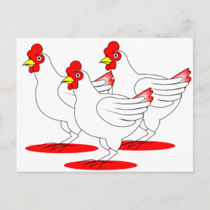 3 Franse hennen Briefkaart