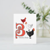 3 Franse hennen Briefkaart (Staand voorkant)