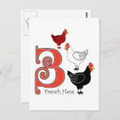 3 Franse hennen Briefkaart (Voorkant / Achterkant)