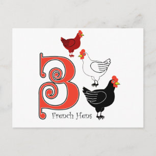 3 Franse hennen Briefkaart