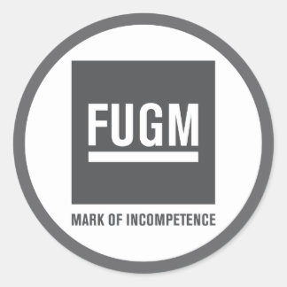 3"FUGM door SAB-Sticker (Grijs) Ronde Sticker