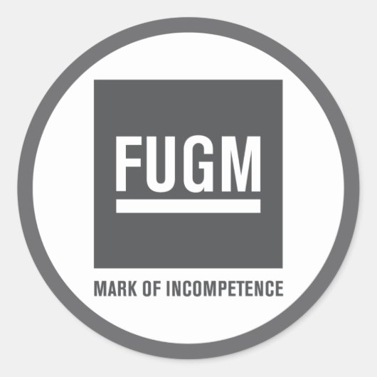 3" FUGM par Sticker SAB (Gris) (Devant)