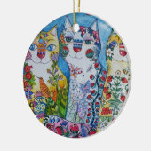 3 gelukkige katten keramisch ornament (Links)