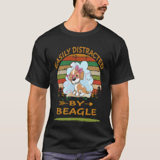 3 gemakkelijk afgeleid door Beagle T-shirt