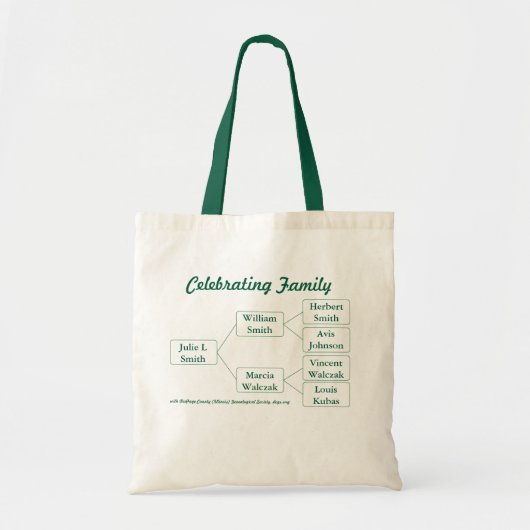 3-Gen Celebrating Family Tree Tote Bag (Voorkant)