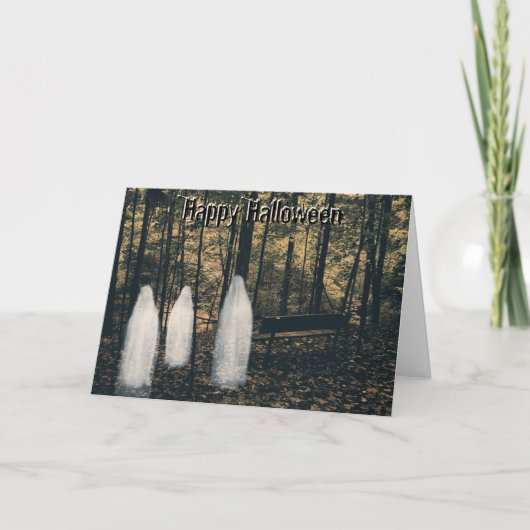 3 Ghost Halloween kaart met vers (Voorkant)