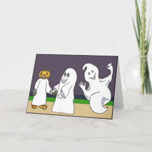 3 Ghosts Trick ou traitement Halloween carte de nu