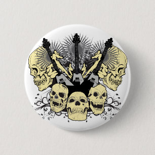 3 gitaren Skulls Ronde Button 5,7 Cm